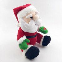 Peluche de Père Noël souriant mignon avec chapeau rouge, rembourrage en coton PP doux, 30 cm, certifiée EN71, jouet de Noël pour enfants, cadeau