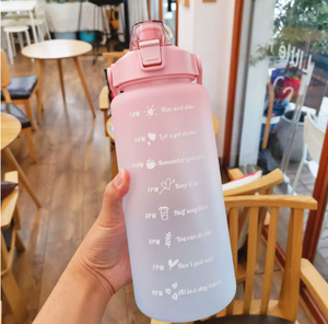 Grande capacità 2000 <span class=keywords><strong>millilitri</strong></span> gradiente tazza <span class=keywords><strong>di</strong></span> <span class=keywords><strong>plastica</strong></span> smerigliato bottiglia <span class=keywords><strong>di</strong></span> acqua graduata spazio paglia tazza comoda maniglia - Product Image 4