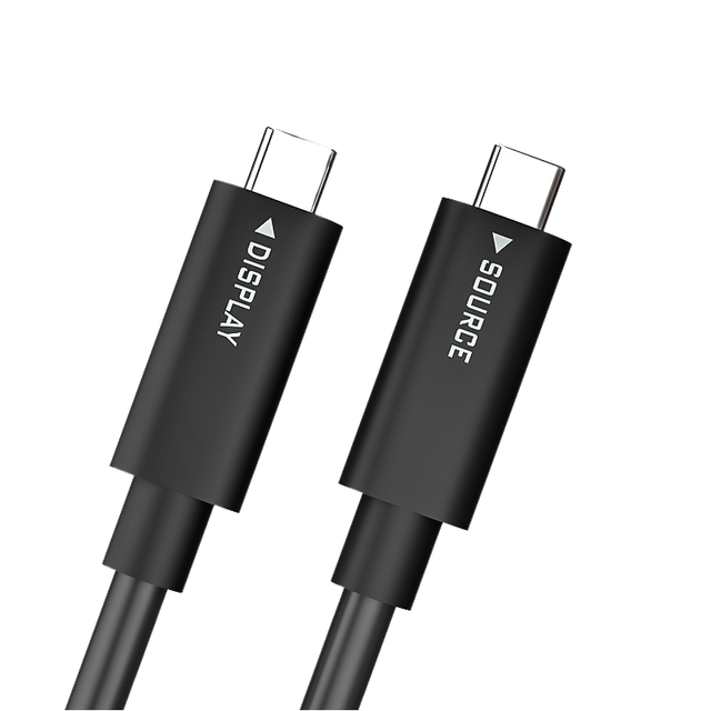 Active Optical Type-C DP1.4/4-Lane 32G/s Fast Charge USB Cable 20V 3A PVC Hybrid AOC for Video