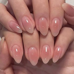 <span class=keywords><strong>Uñas</strong></span> Postizas de <span class=keywords><strong>Color</strong></span> <span class=keywords><strong>Rosa</strong></span> Almendra <span class=keywords><strong>Natural</strong></span>, 24 Piezas, Hechas a Máquina, Semi-Acrílicas, Hechas a Mano, al por Mayor para Dedos - Product Image 1