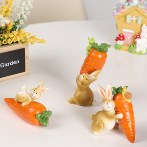 Decorazioni Pasquali Bestseller, Grazioso <span class=keywords><strong>Coniglietto</strong></span> Pasquale con Carota, Ornamento in Resina, Decorazione per Feste e Casa, Regalo - Product Image 4