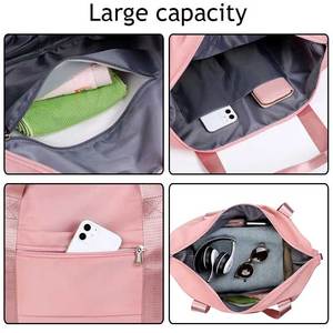 مخصصة كبيرة قابلة للتوسيع للماء خفيفة الوزن قابلة للطي الرياضة حمل صالة الألعاب الرياضية القماش الخشن اليوغا عطلة نهاية الأسبوع الكتف واق من المطر حقائب السفر - Product Image 5