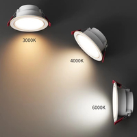 Promotion Lampe de Plafond D'Intérieur Personnalisée Trois Couleurs Encastrée Aluminium Intérieur Dimmable LED Spot Downlight