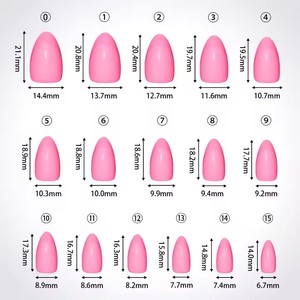 Aillsa OEM al por mayor, <span class=keywords><strong>uñas</strong></span> postizas francesas de cobertura completa, 128 piezas, rojo, negro, rosa, color sólido, almendradas <span class=keywords><strong>cortas</strong></span>, con punta <span class=keywords><strong>mate</strong></span> y brillante, pegamento para <span class=keywords><strong>uñas</strong></span>. - Product Image 4