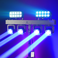 Support de barre lumineuse LED à manivelle 4 têtes, trépied mobile professionnel portable de 4,5 mètres pour DJ, ensemble d'éclairage de scène à effets lumineux