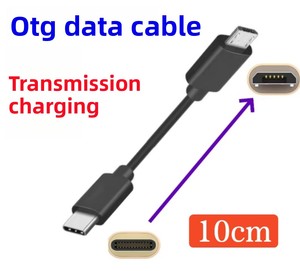 Cable de Carga Rápida OTG USB 3.1 Tipo <span class=keywords><strong>C</strong></span> <span class=keywords><strong>a</strong></span> Micro <span class=keywords><strong>B</strong></span> 2.0 de PVC Negro de 10cm, 25cm, 50cm, 3A, para Teléfonos Móviles y Auriculares, Venta al Por Mayor - Product Image 2