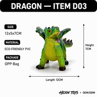 Modèle de dragon réaliste en PVC cyan 16x4,5x7,5 cm, accessoire d'apprentissage pour enfants, présentoir de bureau pour l'enseignement en classe