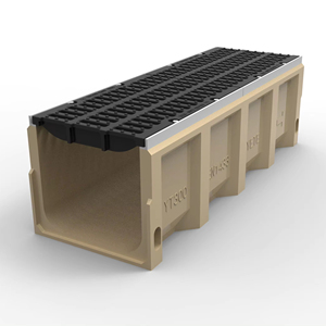 Canale di drenaggio del calcestruzzo polimerico prefabbricato con copertura in ghisa - Product Image 1