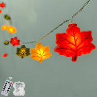 Guirlande lumineuse LED en forme de feuille d'érable pour la décoration d'automne, lumières 3D en forme de feuille d'érable pour Thanksgiving, éclairage décoratif pour fête, véranda et fêtes
