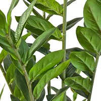 Plante artificielle ZZ presque naturelle de 140cm Plante artificielle Zamiifolia en pot Faux arbre d'argent chinois pour la décoration intérieure
