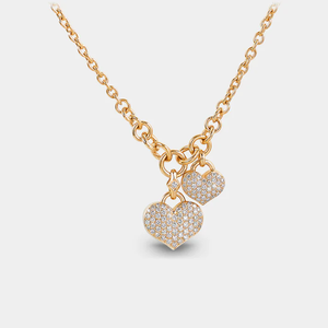 Collar moderno con forma de corazón dorado, joyería llamativa a la moda para mujer, diseño romántico elegante, perfecto para bodas - Product Image 1