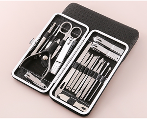 Ensemble de ciseaux à ongles en acier à bas prix de couleurs mélangées, kit de pédicure et de manucure, coupe-ongles, ensemble de manucure en cuir - Product Image 3