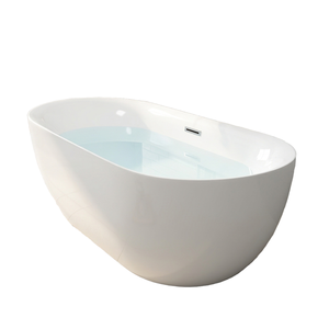 Baignoire ovale autoportante moderne en acrylique avec fonction de trempage, marque <span class=keywords><strong>Bluesea</strong></span>, style européen - Product Image 1