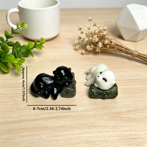 Nuevas Figuras de Cristal Talladas a Mano de Nutrias, Estatuas de Animales Curativos para Decoración del Hogar y Regalo para Parejas - Product Image 3