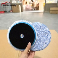 Kit de tampons de polissage et de lustrage en microfibre de 6,5 pouces pour l'entretien automobile, idéal pour la finition rapide de la cire.