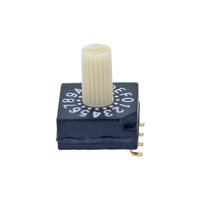 Interruptor Rotatorio DIP de 10 Posiciones para Montaje Superficial, Código SMD, Circuito SPST, Certificado RoHS, Paso de 2.54mm, Negro, 20000 Pasos, Vida Útil Eléctrica