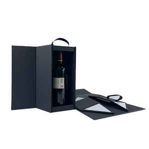 Lipack-caja de embalaje de papel de regalo, Logo personalizado impreso, plegable, magnético, individual, para botella de champán o vino tinto - Product Image 1