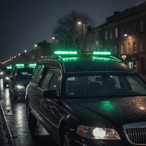 High Quality Full Size LED Funeral Vehicle Lightbar Expert/E-128 Green IP65 Protection 100,000 Hours LED Life 12-28VDC - Product Image 3