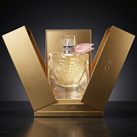 Flacon de parfum en verre 75 ml, base épaisse de luxe, forme plate, personnalisable avec boîte, OEM, flacon de parfum vide, emballage
