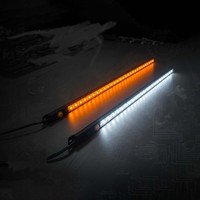 Lampu LED Camping 12V, Strip Lampu Magnetik Kaku, Warna Amber Merah Putih Hangat, Lampu Bawah Kabinet dengan Saklar untuk RV CampeVan