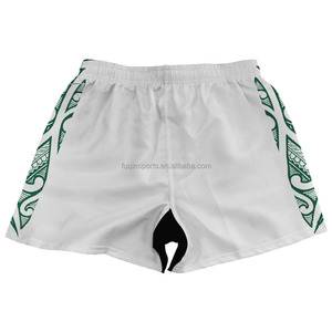 FQ celana pendek olahraga tim tim poliester celana pendek rugbi League kustom untuk pria Teamwear pakaian latihan desain Union Rugby - Product Image 6