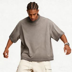 เสื้อยืดผู้ชาย TKAN625D สตรีทแวร์สุดหรู ผ้าฝ้าย 100% คุณภาพสูง เสื้อยืดเปล่าสไตล์วินเทจ ทรงโอเวอร์ไซส์ ลุคทำเก่า สกรีนโลโก้ได้ เสื้อยืดฟอกสี - Product Image 2