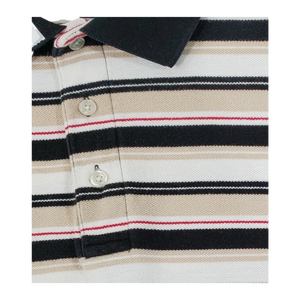 Polo de Manga Corta con Múltiples Rayas y Cuello en Contraste - Product Image 4