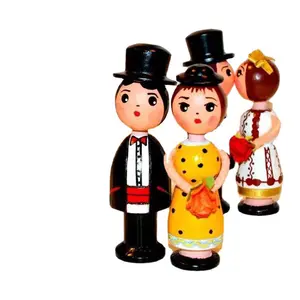 卸売木製人帽子男の子女の子Diy子供教育塗装木製人形帽子木製ペグ人形