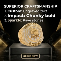 Maßgefertigter Champion-Ring für Herren Vergoldeter Schmuck Gravierte Buchstaben und Zahlen Personalisiertes Design Großhandel