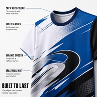 T-shirt de sport personnalisé à séchage rapide, respirant, avec impression par sublimation à dégradé fluide, pour compétition d'équipe (OEM/ODM)