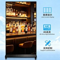 Pantalla Digital LCD Comercial con Resolución 4K, Diseño Delgado, Soporte de Pie con Ruedas Integradas, Plug and Play, Animación, Señalización Digital para Comercios