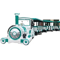 Grand train sans rail électrique sans rail de 24 capacités, tour de train extérieur vert dans un terrain de jeu public à vendre