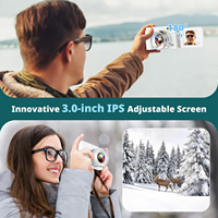 Caméra vidéo numérique professionnelle 4K, caméscope portable pour selfies, zoom numérique 16X, appareil photo sans miroir avec capteur CMOS pour YouTube