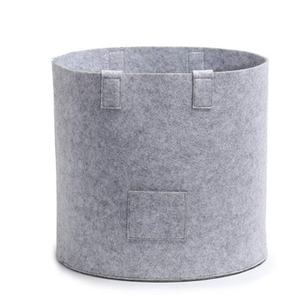 Cesta de almacenamiento de fieltro redonda de gran capacidad, con asas de madera para almacenar todo tipo de artículos diversos - Product Image 5