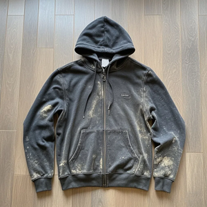 Luckpanther Wholesale Vintage Style Zip up Streetwear <strong>Black</strong> Sweatshirts Sun Fade Distressed <strong>Hoodie</strong> for Men - Product Image 1