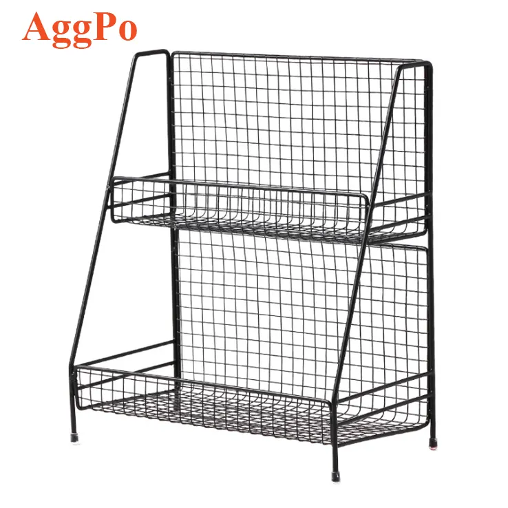 Metal Wire Desktop Organizer, Table Shelf for Counter Make up and Cosmetic Box Organizer