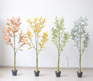Fleurs artificielles décoratives pas chères en forme d'arbre banian 150cm/180cm, toucher naturel - Product Image 4