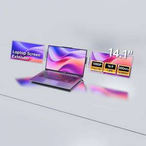 Moniteur <span class=keywords><strong>portable</strong></span> triple 14 pouces 1080P FHD 60Hz Type-C Plug and Play Extension d'écran pour ordinateur <span class=keywords><strong>portable</strong></span> pour affichage triple - Product Image 1