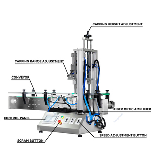 Machine de capsulage automatique pneumatique pour flacons pulvérisateurs, équipement rotatif de scellage de bocaux pour l'emballage de liquides en plastique - Product Image 5