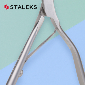 <span class=keywords><strong>STALEKS</strong></span> NS-80-5 Coupe-ongles professionnels en acier inoxydable de 4,7 mm |   Ciseaux à cuticules pour doigts, orteils et lèvres des lèvres, à ressort simple/double - Product Image 3