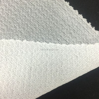 Interlining en polyester à double point circulaire tricoté 100% polyester PA/PES, interlining extensible thermocollant