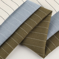 Vente en gros usine Tissu mélangé lin et viscose uni à rayures teintes 180 GSM pour chemises habillées pour garçons, chemisiers, jupes, rideaux, matelas, usage moyen