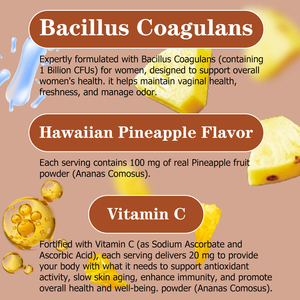 OEM ODM Women's Probiotic Balance Gummies with Vitamin Pineapple Fruit Powder Support Immune Antioxidant Slow Skin Aging - Product Image 5