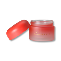 Pot vide pour beurre corporel 45ml 45g 50g 100 200g, rouge, pour crème visage, baume à lèvres mat givré, flacon en verre, pot cosmétique avec couvercle