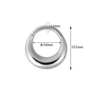 Anillo de Nariz de Acero Inoxidable 316L con Forma de Luna Creciente, Aro para Septum, Joyería para Piercing - Product Image 6