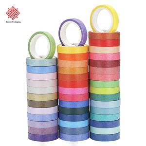 Caja de 60 Colores, Cintas Washi de Colores Sólidos Básicos Sin Repetición, Decoración para Cuadernos, Pegatinas de Papel Washi, Juego en Caja, en Stock - Product Image 2