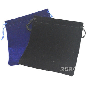 Velvet Bag For Cube 13x15cm <b>Drawstring</b> Closure Black Blue Magic Cube Storage <b>Pouch</b> Accessory - Product Image 1