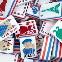 En stock – Ensemble de mahjong de luxe de style américain de 160 pièces – C'est La Vie – Jeu de mahjong pliable en acrylique avec tuiles écologiques