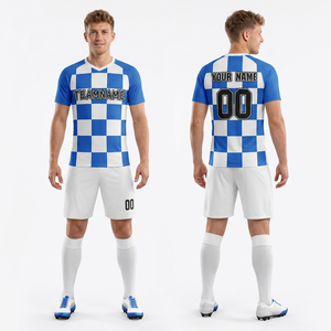 Conjunto de Camiseta de Fútbol Sublimada Personalizada, Cuello en V, Manga Corta, Absorbe la Humedad, 100% Poliéster, Ropa Deportiva para Adultos - Product Image 2