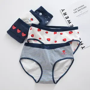 Maatwerk Print Dames Panty Hot Sale Jong Meisje Slipje Biologisch Puur Katoenen Dames Panty Custom Ondergoed Voor Vrouwen